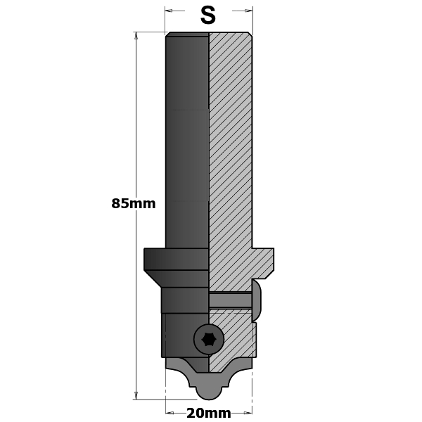 Фото Фреза (корпус) для сменных ножей S=20 D=20x85 RH в интернет-магазине ToolHaus.ru